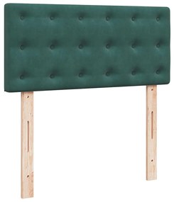 Οθωμανικό κρεβάτι με στρώμα &amp; LEDs Dark Green 90x190cm Velvet - Πράσινο