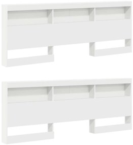 vidaXL Βιβλιοθήκη Κρεβατιού Λευκό 180 x 200 cm Επεξεργασμένο ξύλο