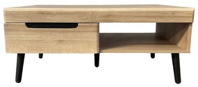 GRIF COFFEE TABLE ΦΥΣΙΚΟ ΜΑΥΡΟ ΜΑΥΡΟ 107x67xH46cm