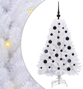 vidaXL Τεχνητό Χριστουγεννιάτικο Δέντρο με Άξονα με βάση Λευκό 120 cm