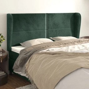 Κεφαλάρι με Πτερύγια Πράσινο 203x23x118/128 εκ. Βελούδινο 3117885