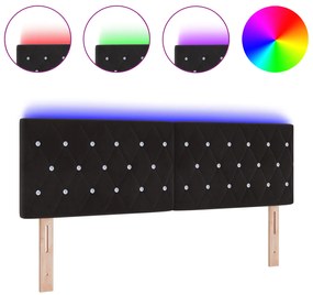 vidaXL LED Κεφαλάρι Κρύσταλλο Μαύρο 72 εκ.