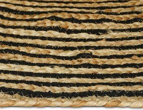 vidaXL Χαλί Φυσικό και Μαύρο 60 x 110 cm Γιούτα