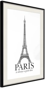 Αφίσα - Eiffel Tower - 40x60 - Μαύρο - Με πασπαρτού