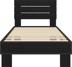 vidaXL Κρεβάτι με Κεφαλάρι Μαύρη Δρυς 80 x 200 cm Επεξεργασμένο Ξύλο