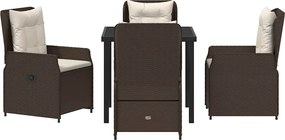 vidaXL Σέτ φαγητού για κήπο 5 pcs Καφέ συνθετικό ρατάν