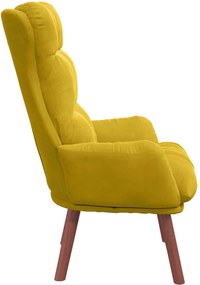 vidaXL Πολυθρόνα Κίτρινο 69 x 74 x 93 εκ. Βελούδο