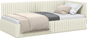vidaXL Κρεβάτι Γωνίας Κρεμ 100 x 200 cm Βελούδο