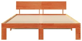 vidaXL Σκελετός Κρεβατιού Καφέ 160 x 200 cm Μασίφ ξύλο πεύκου