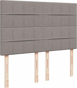 vidaXL Κρεβάτι Boxspring με Στρώμα Taupe 140x190 εκ. Υφασμάτινο