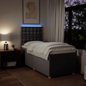 vidaXL Κρεβάτι Boxspring με Στρώμα Taupe 90x200 εκ. Υφασμάτινο