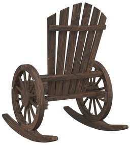 vidaXL Πολυθρόνες Κουνιστές Adirondack 2 τεμ. από Μασίφ Ξύλο Ελάτης