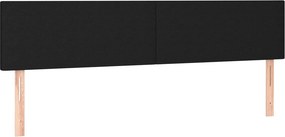 vidaXL Κρεβάτι Boxspring με Στρώμα Μαύρο 200x200 εκ. Υφασμάτινο