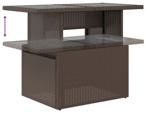 vidaXL Σετ Καναπέ Κήπου 9 Τεμαχίων με Μαξιλάρια Καφέ Πολυ Ράταμ