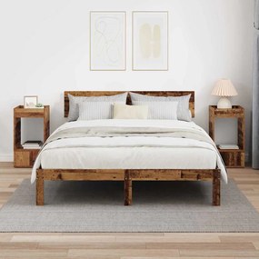 vidaXL End Table 2 pcs Παλιό ξύλο 30 x 30 x 56 εκ. Επεξεργασμένο ξύλο