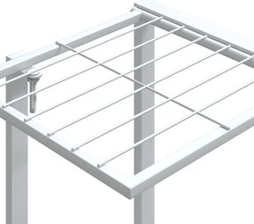 vidaXL Βάση Λουλουδιών Λευκή 94,5 x 25 x 89 εκ. Σιδερένια