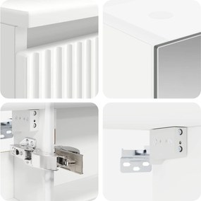 vidaXL Σετ Επίπλων Μπάνιου 4 pcs Λευκό Επεξεργασμένο Ξύλο και Γυαλί