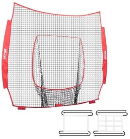 VEVOR 7x7 ft Baseball Softball Practice Net, Portable Baseball Training Net for Hitting Batting Catching Pitching, Backstop Baseball Equipment Training Aids with Strike Zone(Net Only, Without Support Frame)