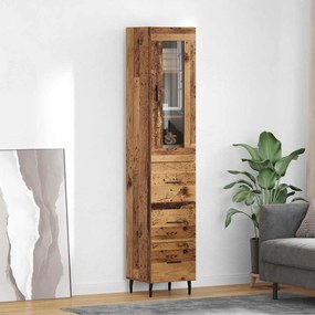Highboard Παλιό Ξύλο 34,5 x 34 x 180 εκ. Επεξεργασμένο ξύλο
