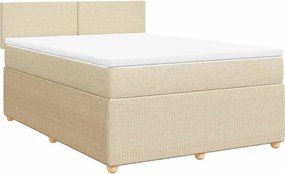 vidaXL Κρεβάτι Boxspring με Στρώμα Κρεμ 160x200 εκ. Υφασμάτινο