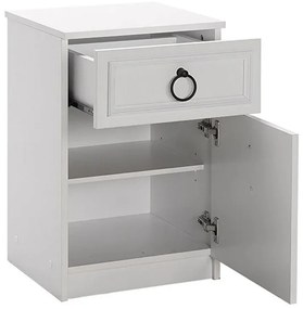Κομοδίνο Hampton Megapap χρώμα λευκό 40x38x63εκ.