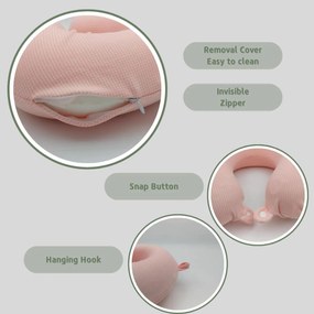 Μαξιλαράκι Ταξιδίου Memory Foam Σχήμα Πέταλο - Ροζ