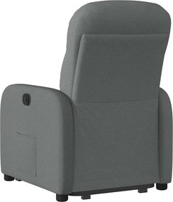 vidaXL Πολυθρόνα Ανακλινόμενη με Ανύψωση Σκούρο Γκρι Υφασμάτινη