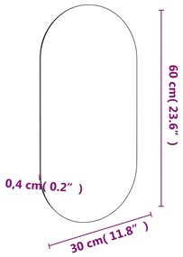 vidaXL Καθρέφτης 60 x 30 εκ. Γυάλινος