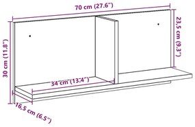 Ντουλάπι Τοίχου Sonoma Δρυς 70x16,5x30 εκ. Επεξεργασμένο Ξύλο - Καφέ