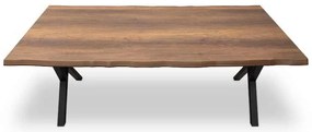 Τραπέζι Walter Megapap Mdf - μεταλλικό χρώμα καρυδί 200x100x75εκ.