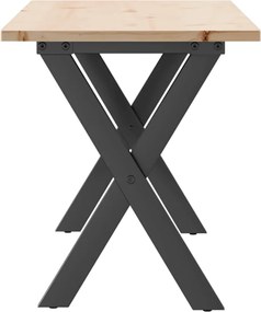 vidaXL Τραπεζάκι Σαλονιού Πλαίσιο Χ Μασίφ Πεύκο/Ατσάλι