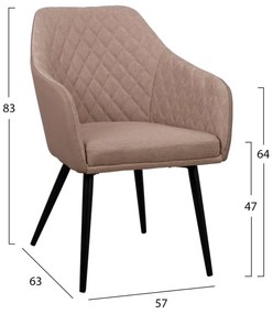ΠΟΛΥΘΡΟΝΑΚΙ CHARLES HM8522.07 ΜΕ ΥΦΑΣΜΑ ΜΠΕΖ &amp; PU ΜΠΕΖ 57x63x83Υ εκ.