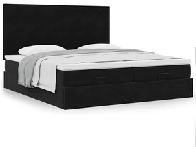 Οθωμανικό κρεβάτι με στρώματα Μαύρο 200x200cm Velvet