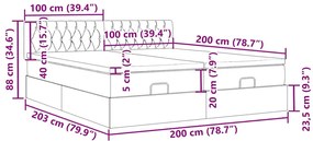 Οθωμανικό κρεβάτι με στρώματα ροζ 200x200cm Velvet - Ροζ