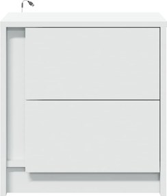 vidaXL Κομοδίνο με Φώτα LED Λευκό από Επεξεργασμένο ξύλο
