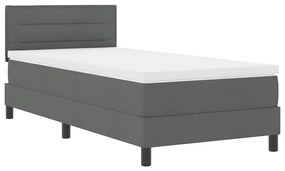 vidaXL Κρεβάτι box spring με στρώμα Σκούρο Γκρι 80 x 200 cm ύφασμα
