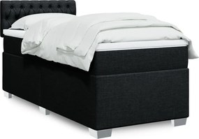 vidaXL Κρεβάτι Boxspring με Στρώμα Μαύρο 90x190 εκ.Υφασμάτινο