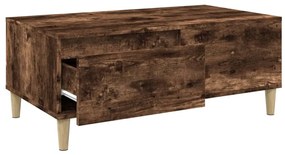 vidaXL Τραπεζάκι Σαλονιού Καπνιστή Δρυς 90x50x36,5 εκ. Επεξεργ. Ξύλο