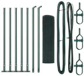 vidaXL Στύλος Περιφράξεων Πράσινο 10 x 0,5 μ (ρολό 12 x 12 mm) Ατσάλι