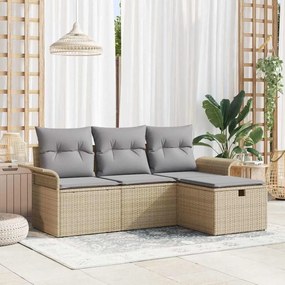vidaXL Σετ Καναπέ Κήπου 4 pcs μπεζ και ανοιχτό γκρι 196 x 117 x 85 εκ.