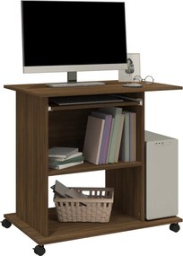 vidaXL Γραφείο Υπολογιστή Καφέ Δρυς 80x50x75 εκ. Επεξεργασμένο Ξύλο