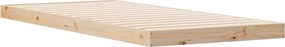 vidaXL Κρεβάτι δαπέδου Φυσικό 80 x 220 cm Στερεά ξυλεία πεύκου