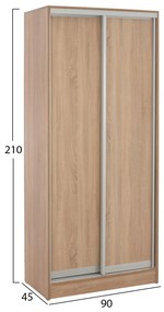 ΝΤΟΥΛΑΠΑ ΣΥΡΟΜΕΝΗ ADLER ΜΕΛΑΜΙΝΗΣ 90x45x210Yεκ. SONAMA OAK 2ΦΥΛΛΗ HM2436.01 (1 Τεμμάχια)