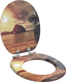 vidaXL Μαλακή κλειστή λεκάνη Πορτοκαλί 44 x 38 εκ. Πίνακας MDF