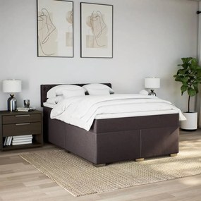 ΚΡΕΒΑΤΙ BOXSPRING ΜΕ ΣΤΡΩΜΑ ΣΚΟΥΡΟ ΚΑΦΕ 140X200 ΕΚ ΥΦΑΣΜΑΤΙΝΟ 3288221