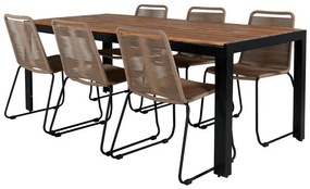Σετ Τραπέζι και καρέκλες Dallas 2907, Ξύλο, Σχοινί, Μέταλλο, Ξύλο: Ακακία | Epipla1.gr