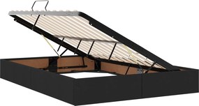 vidaXL LED Κρεβάτι αποθήκευσης με στρώμα Μαύρο 160 x 200 cm Ύφασμα