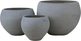 FLOWER POT-5  Set 3 τεμαχίων Cement Grey   1τμχ
