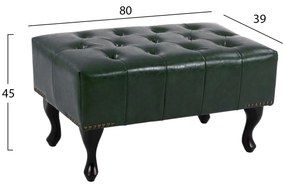 Ταμπουρέ Υποπόδιο T.Chesterfield Emma Κυπαρίσσι-Μαύρα Πόδια 80x45x39Y εκ.
