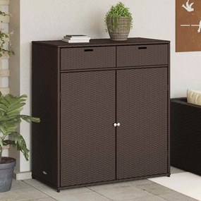 vidaXL Ντουλάπι Αποθήκευσης Κήπου Καφέ 105x55x113 εκ. Συνθετικό Ρατάν